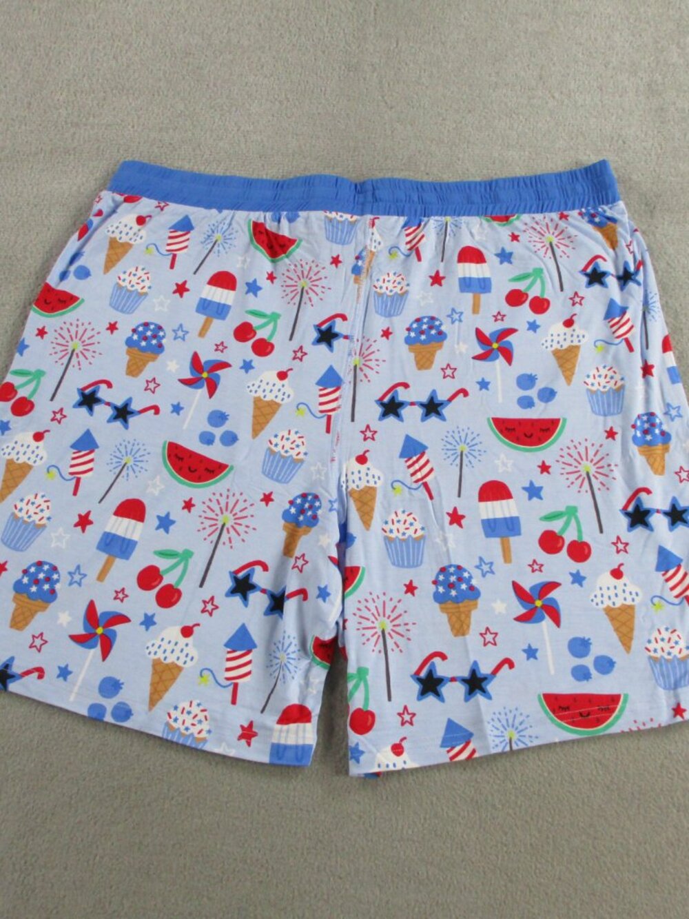 Little Sleepies Pajama Shorts Mens 3XL XXXL Blue Stars Stripes and Sweets Bamboo - Picture 2 of 7